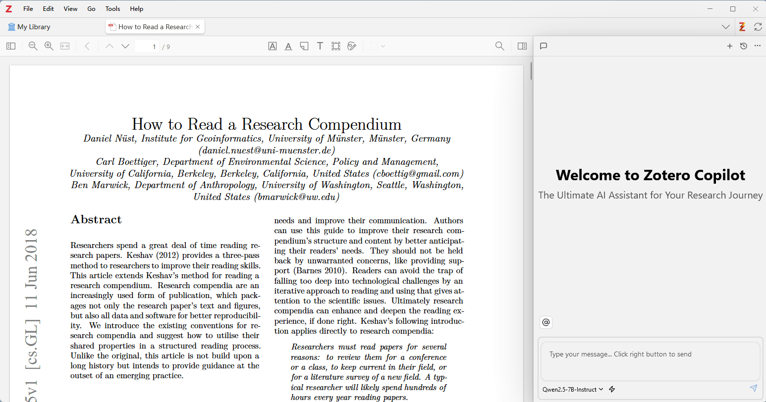 Zotero Copilot - AI Research Assistant